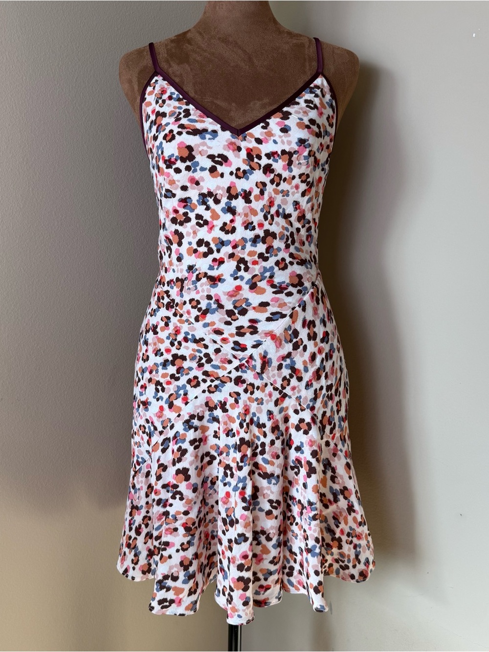 NWT Gap Studio Crepe Slip Mini Dress Womens XS Pink Peach Pebble Balletcore